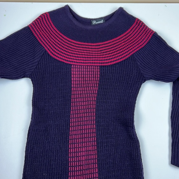 Rewance Indigo  Fitted Midi Sweater Dress - Picture 7 of 11